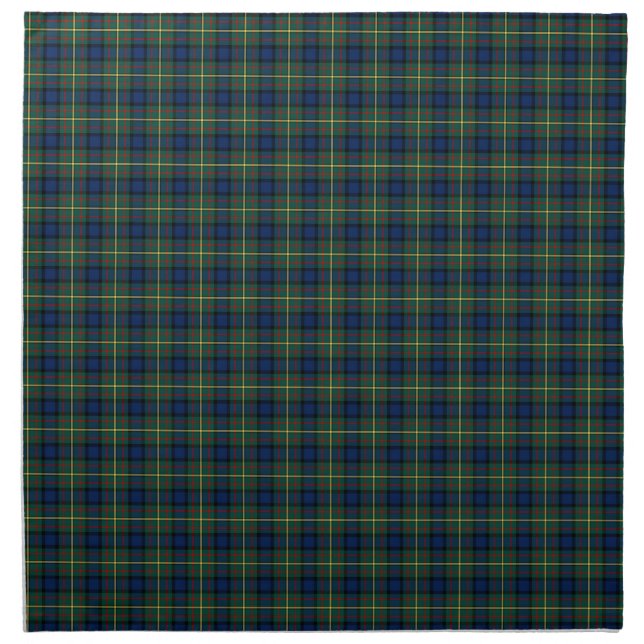 MacLaren Clan Tartan Green and Blue Plaid Napkin (Front)