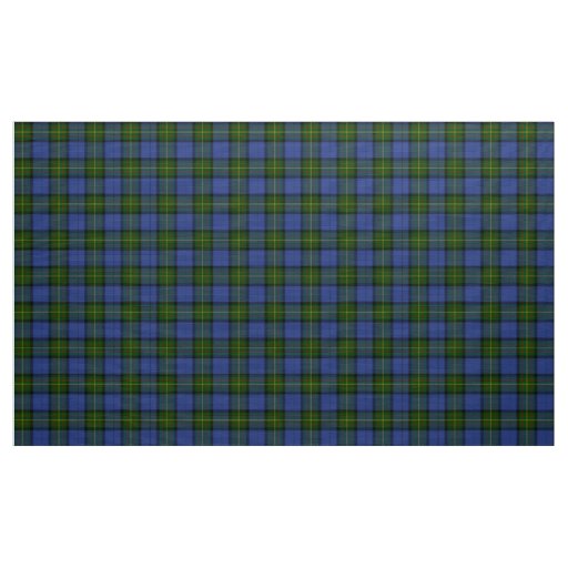 MacLaren Tartan Blue Green and Black Plaid Fabric