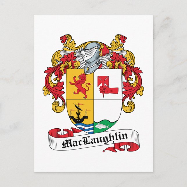MacLaughlin Family Crest Postcard (Front)