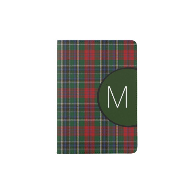 MacLean Clan Plaid Monogram Passport Holder (Front)