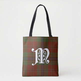 MacLean Clan Tartan Monogram Tote Bag