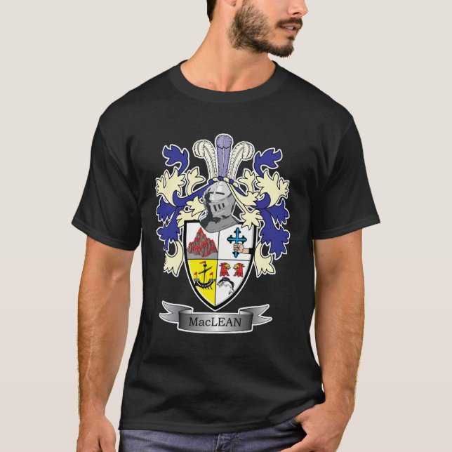 MacLean Family Crest Coat of Arms T-Shirt (Front)