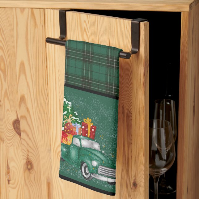 MacLean Hunting Ancient Original Tartan Christmas Kitchen Towel (Thirds Fold)