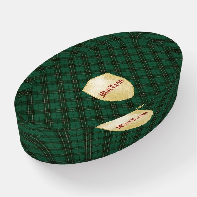 MacLean Hunting Scottish Tartan Paperweight (Angled)