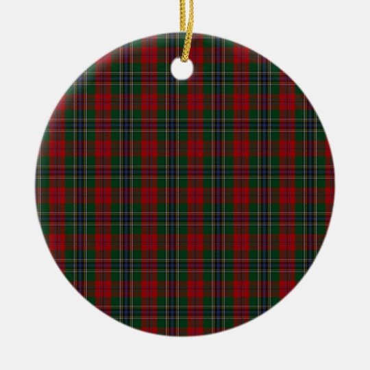 McLellan Modern Tartan Crest Christmas Ceramic Ornament