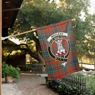 MacLean Of Duart Ancient Tartan Flag Clan Badge