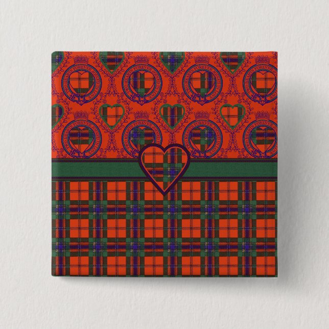 Maclean of Duart Plaid Scottish tartan Pinback Button (Front)