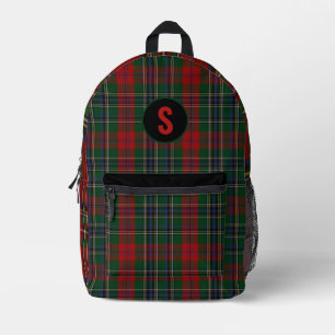 MacLean Plaid Monogrammed Printed Backpack