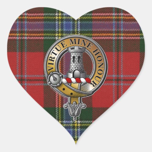 MacLean Tartan  Badge Heart Sticker
