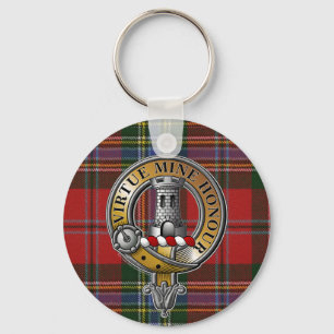 MacLean Tartan & Badge Keychain