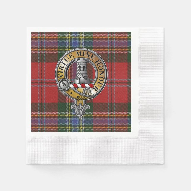 MacLean Tartan & Badge Napkins (Front)