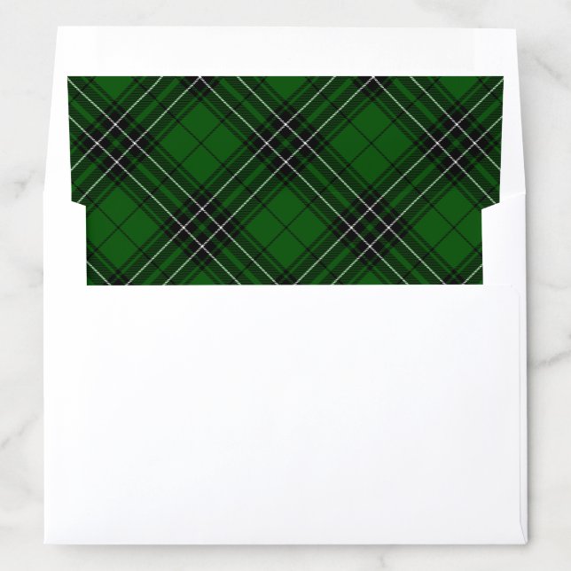 MacLean Tartan Green and Black Plaid Envelope Liner (In Envelope)