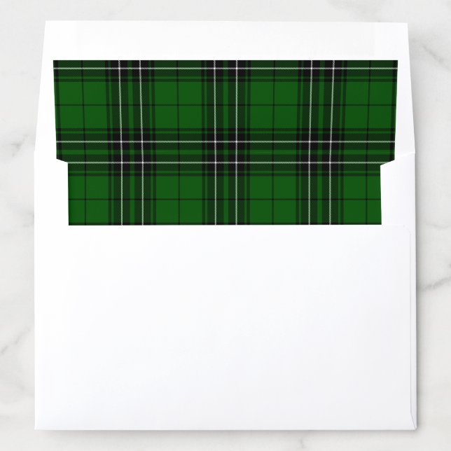 MacLean Tartan Green and Black Plaid Envelope Liner (In Envelope)