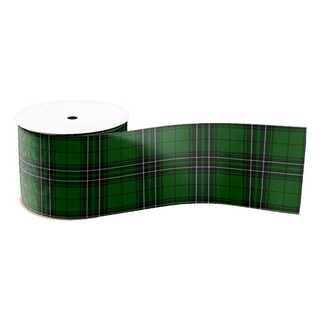 MacLean Tartan Green and Black Plaid Grosgrain Ribbon (Spool)