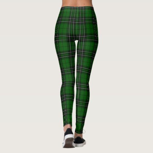 MacLean Tartan Green and Black Plaid Leggings