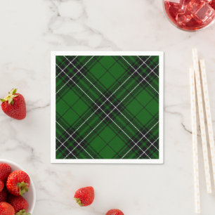 MacLean Tartan Green and Black Plaid Napkins