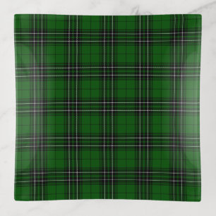 MacLean Tartan Green and Black Plaid Trinket Tray