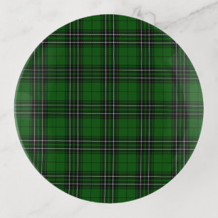 MacLean Tartan Green and Black Plaid Trinket Tray