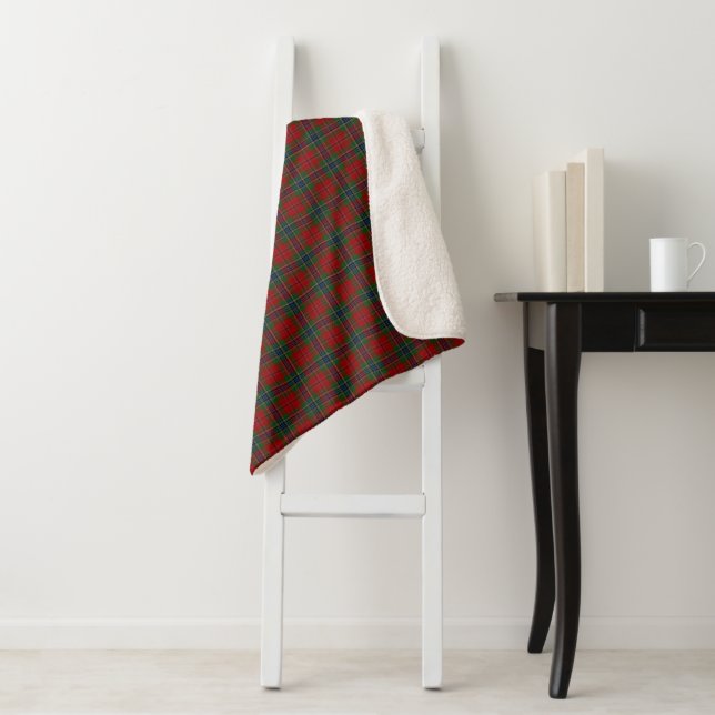 Maclean Tartan Scottish Modern MacLean of Duart Sherpa Blanket (In Situ)