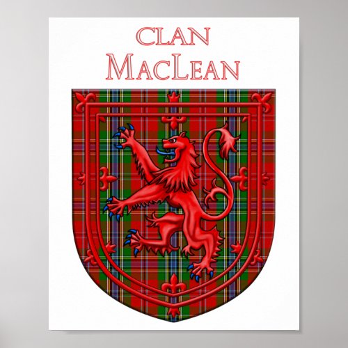 MacLean Tartan Scottish Plaid Lion Rampant Poster