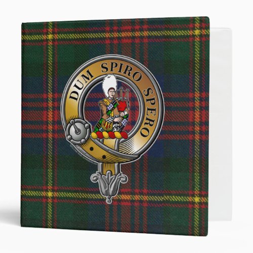 MacLennan Tartan  Badge 3 Ring Binder