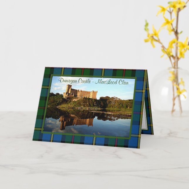 MacLeod Clan Dunvegan Castle Folded Greeting Card (Yellow Flower)
