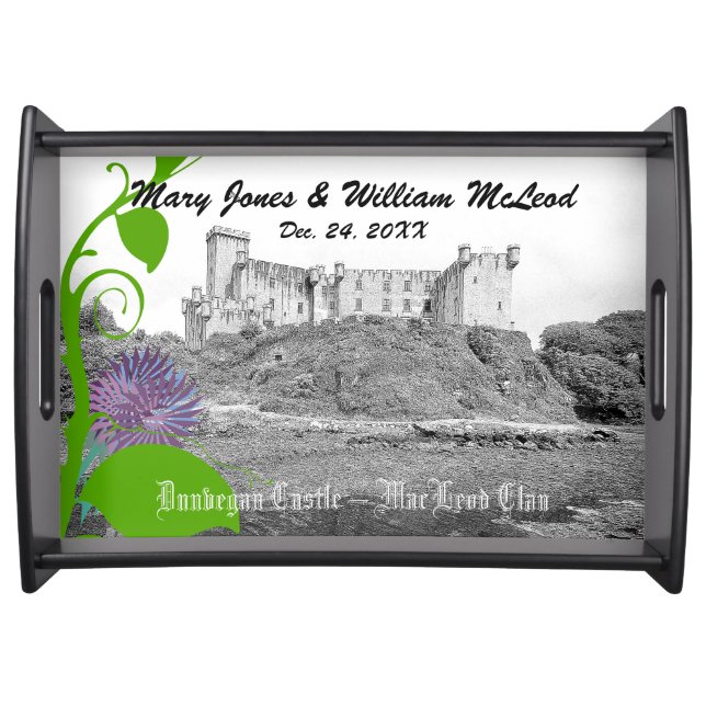 MacLeod Clan’s Dunvegan Castle Wedding Date Serving Tray (Front)