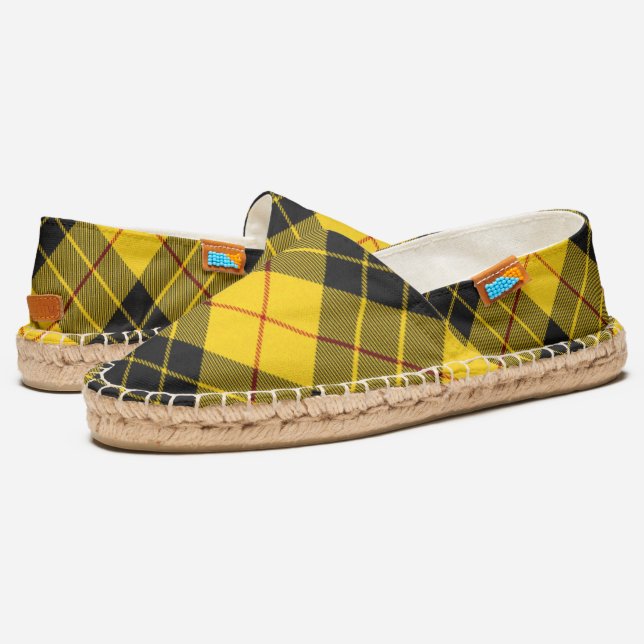 MacLeod Clan Tartan Plaid Scottish Pattern Espadrilles (Angled)