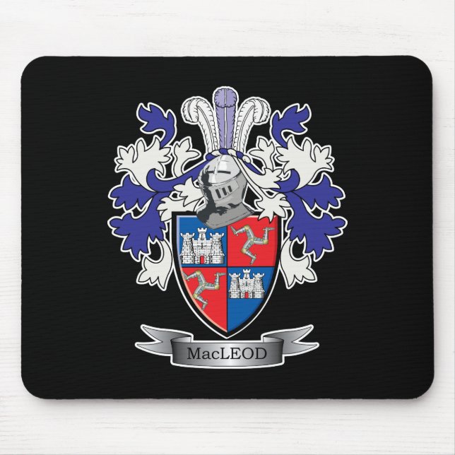 MacLeod Family Crest Coat of Arms Mouse Pad (Front)