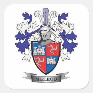 MacLeod Family Crest Coat of Arms Square Sticker