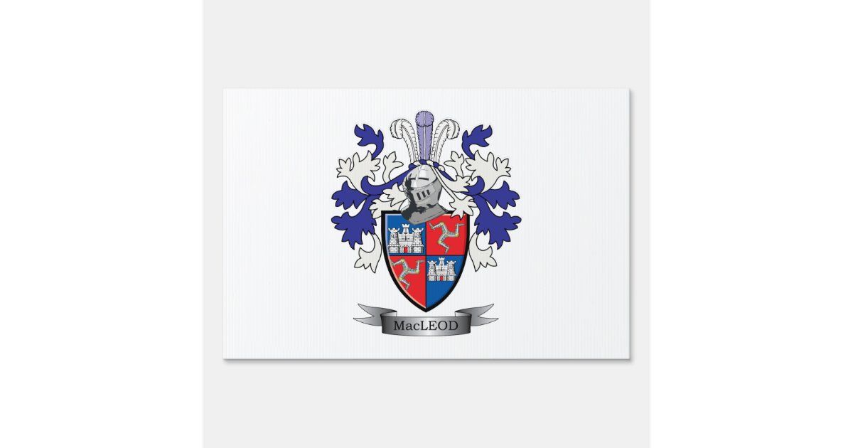 MacLeod Family Crest Coat of Arms Yard Sign Zazzle