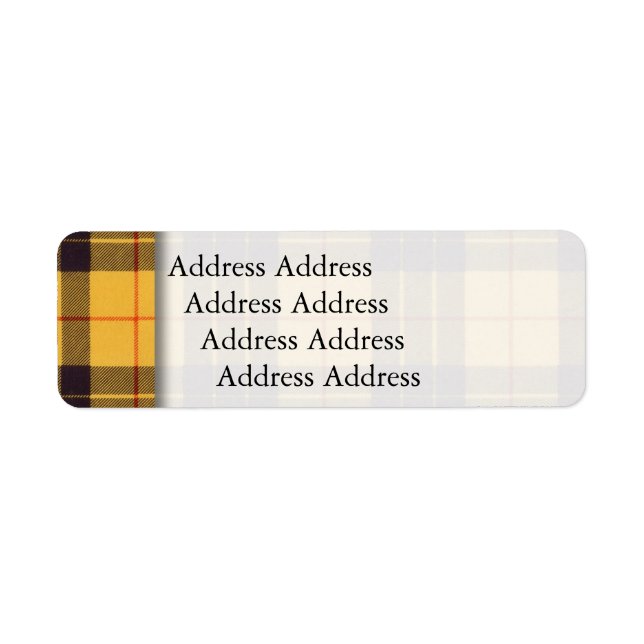 Macleod of Lewis & Ramsay Plaid Scottish tartan Label (Front)