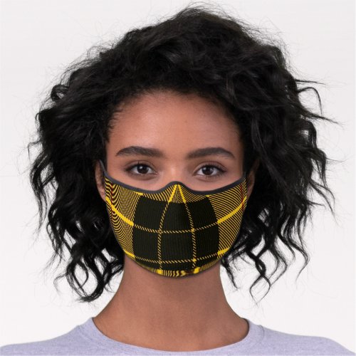 MacLeod Scottish clan black and yellow tartan Premium Face Mask