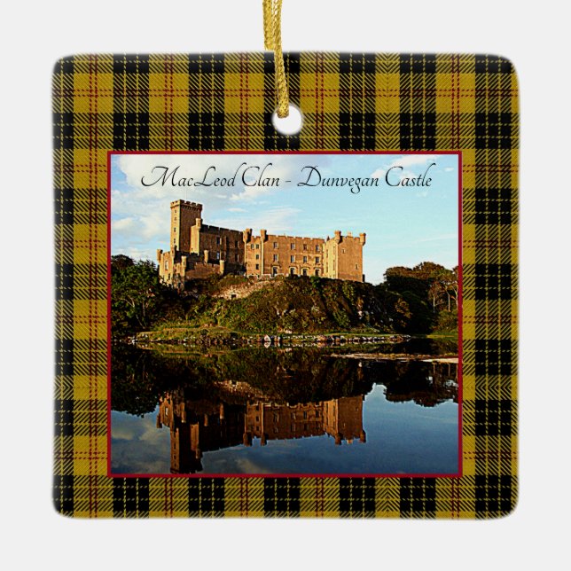 MacLeod Scottish Clan Castle Tartan Xmas Ceramic Ornament (Front)
