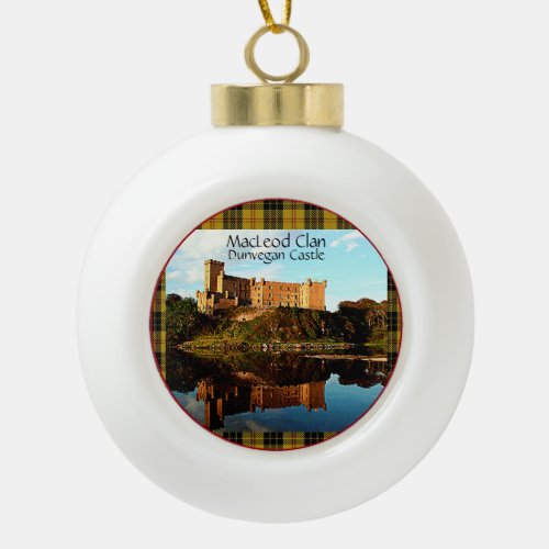 MacLeod Scottish Clan Dunvegan Castle Tartan Xmas  Ceramic Ball Christmas Ornament