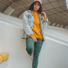 MacLeod Tartan Blue Green  Leggings