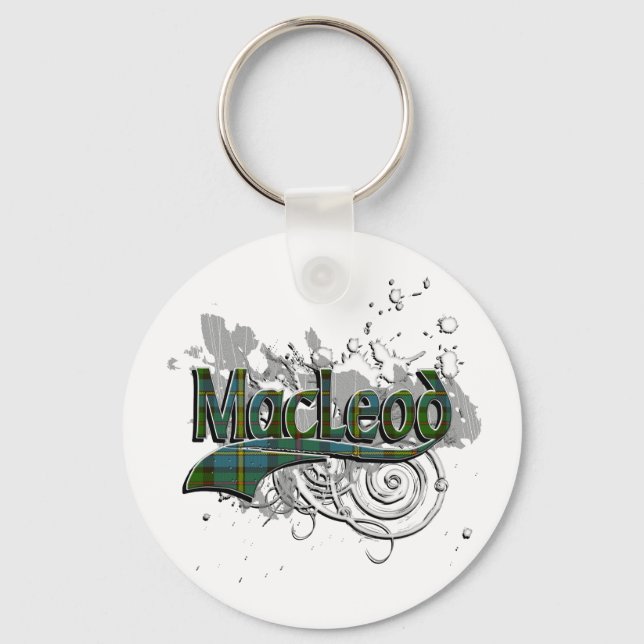 MacLeod Tartan Grunge Keychain (Front)