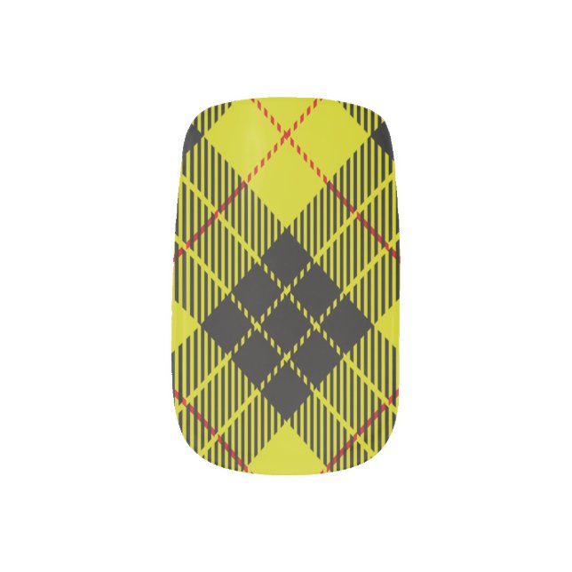 MacLeod tartan pattern Minx Nail Art (Left Thumb)