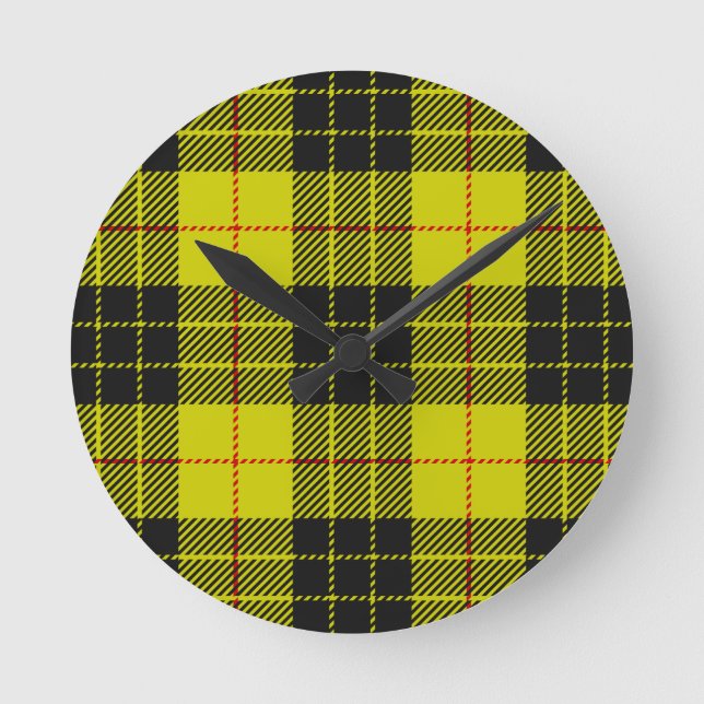 MacLeod tartan pattern Round Clock (Front)