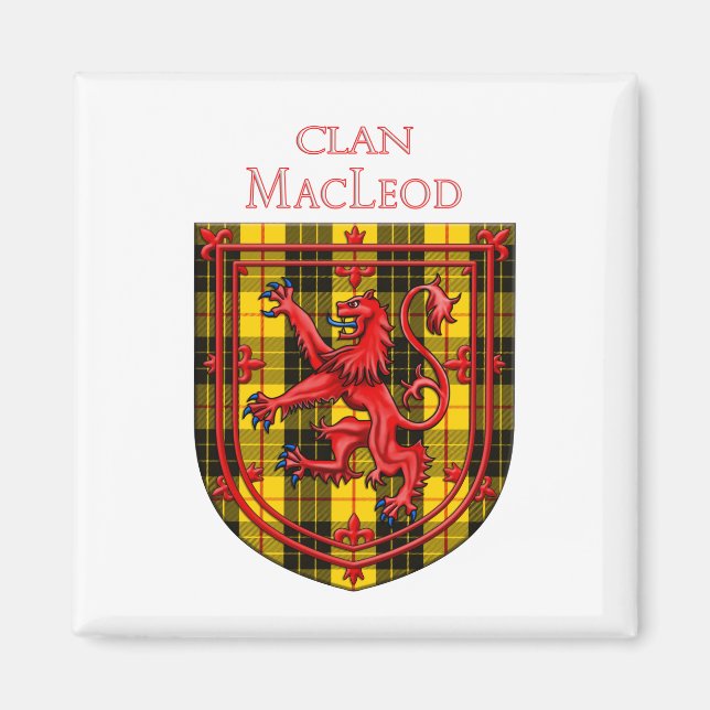 MacLeod Tartan Scottish Plaid Lion Rampant Magnet (Front)