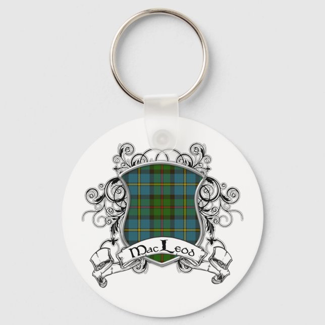 MacLeod Tartan Shield Keychain (Front)