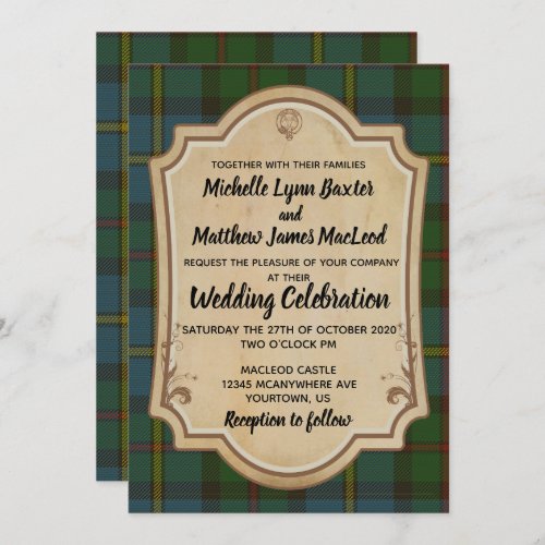 MacLeod Tartan Wedding Invitation