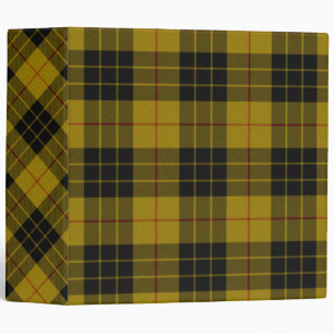 MacLeod tartan yellow black plaid 3 Ring Binder