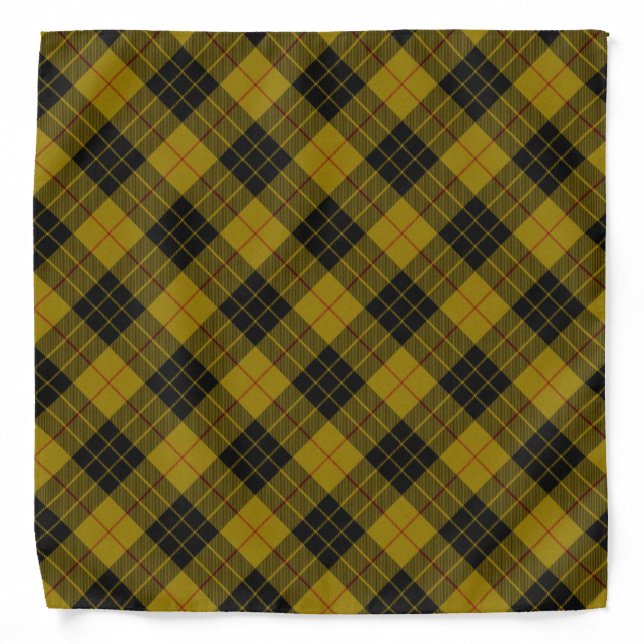 MacLeod tartan yellow black plaid Bandana (Front)