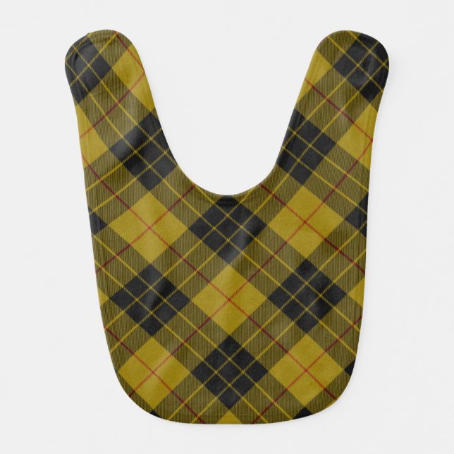 MacLeod tartan yellow black plaid Bib (Front)