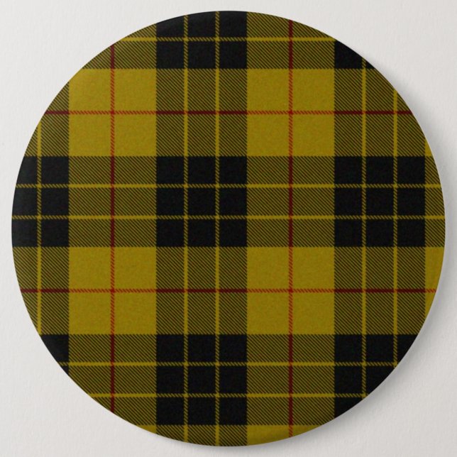 MacLeod tartan yellow black plaid Button (Front)