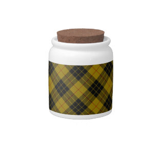 MacLeod tartan yellow black plaid Candy Jar