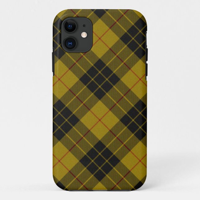 MacLeod tartan yellow black plaid Case-Mate iPhone Case (Back)