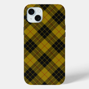 MacLeod tartan yellow black plaid iPhone 15 Plus Case
