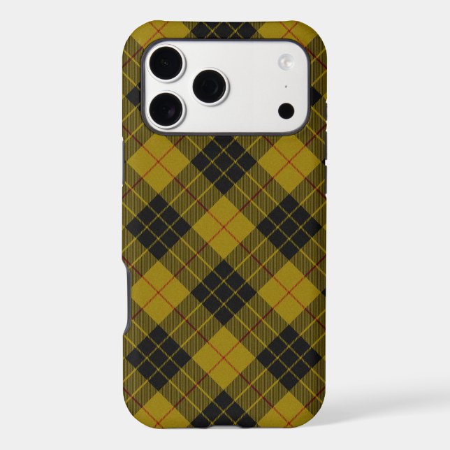 MacLeod tartan yellow black plaid Case-Mate iPhone Case (Back)